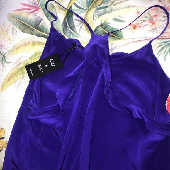 Allen Schwartz Cici Cami Violet Silk Sm NWT - Picture 3 of 10